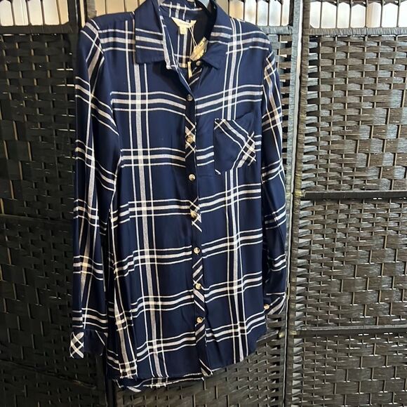 NWT Sim & Sam Flannel Button Down Size Medium - Picture 3 of 12